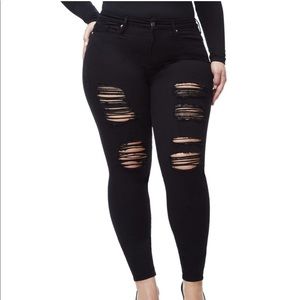 Good American Distressed Black Jeans